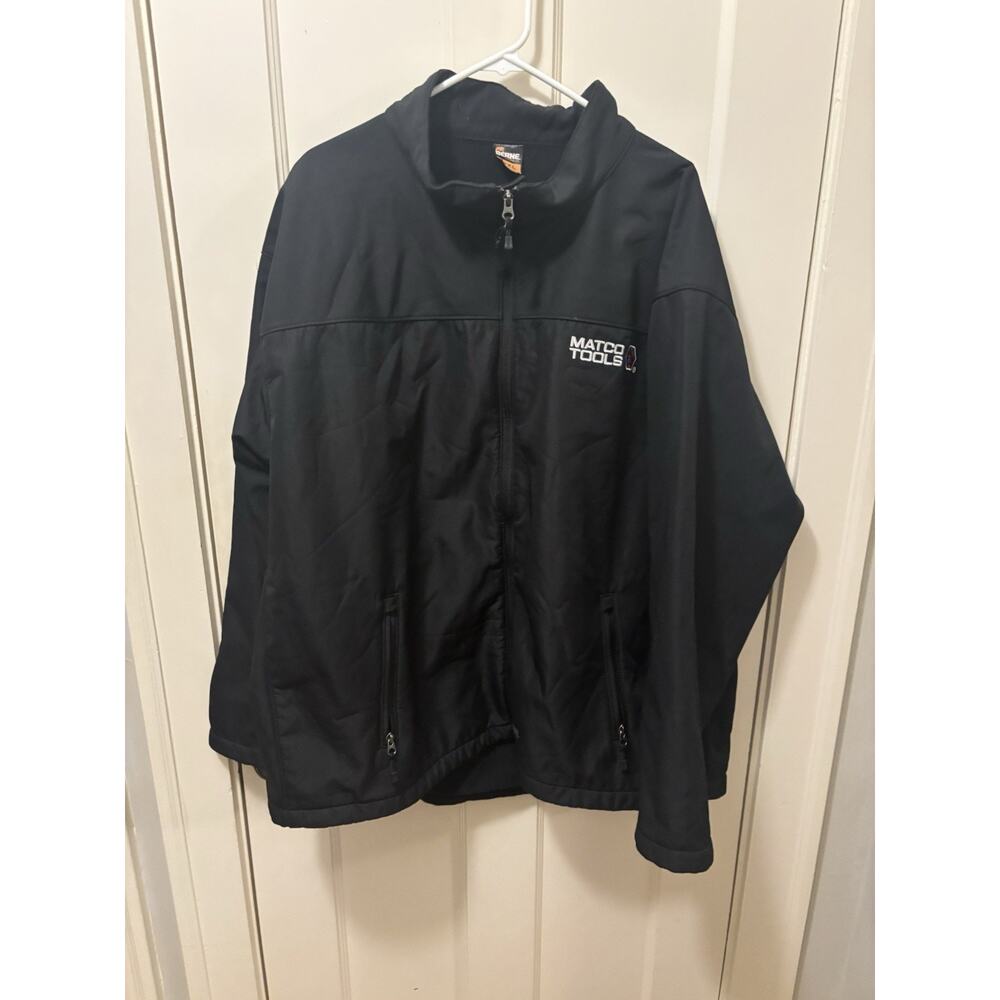 Berne Matco Tools Softshell Jacket Mens 3XL Black Fleece Lined Full Zip Workwear